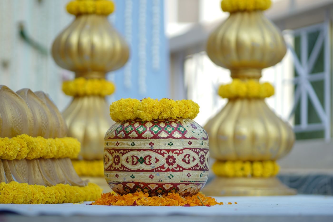 Marigold haldi decor